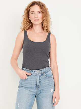 First-Layer Ribbed Scoop-Neck Tank Top | Old Navy (US)