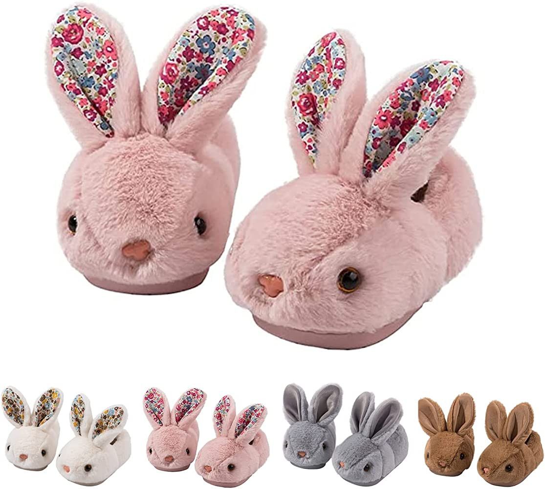 Toddler Slippers Boy and Girl Bunny Slippers Plush Cute Non-Slip Warm Winter Shoes, Suitable for ... | Amazon (US)