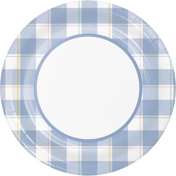 Way to Celebrate Gingham Easter Bunny Paper Plates 9" 8 Ct Multicolor - Walmart.com | Walmart (US)