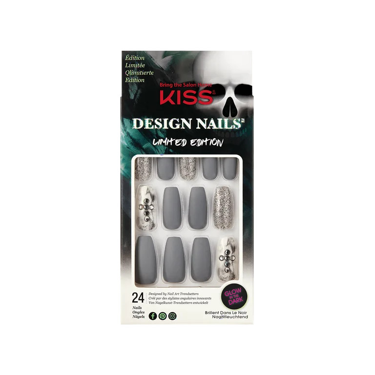 KISS Gel Fantasy Limited Edition Halloween Design Nails - Howling Sound, Long Length, Coffin Shap... | Walmart (US)