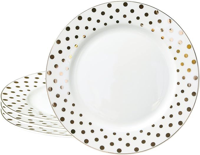 Gracie China Gold Polka Dots Porcelain Dessert/Salad Plate 7.5-Inch (Set of 4) | Amazon (US)