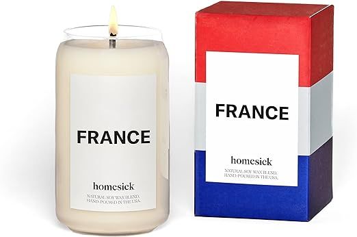 Homesick Premium Scented Candle, France - Scents of Vanilla, Coffee, Butter, 13.75 oz, 60-80 Hour... | Amazon (US)
