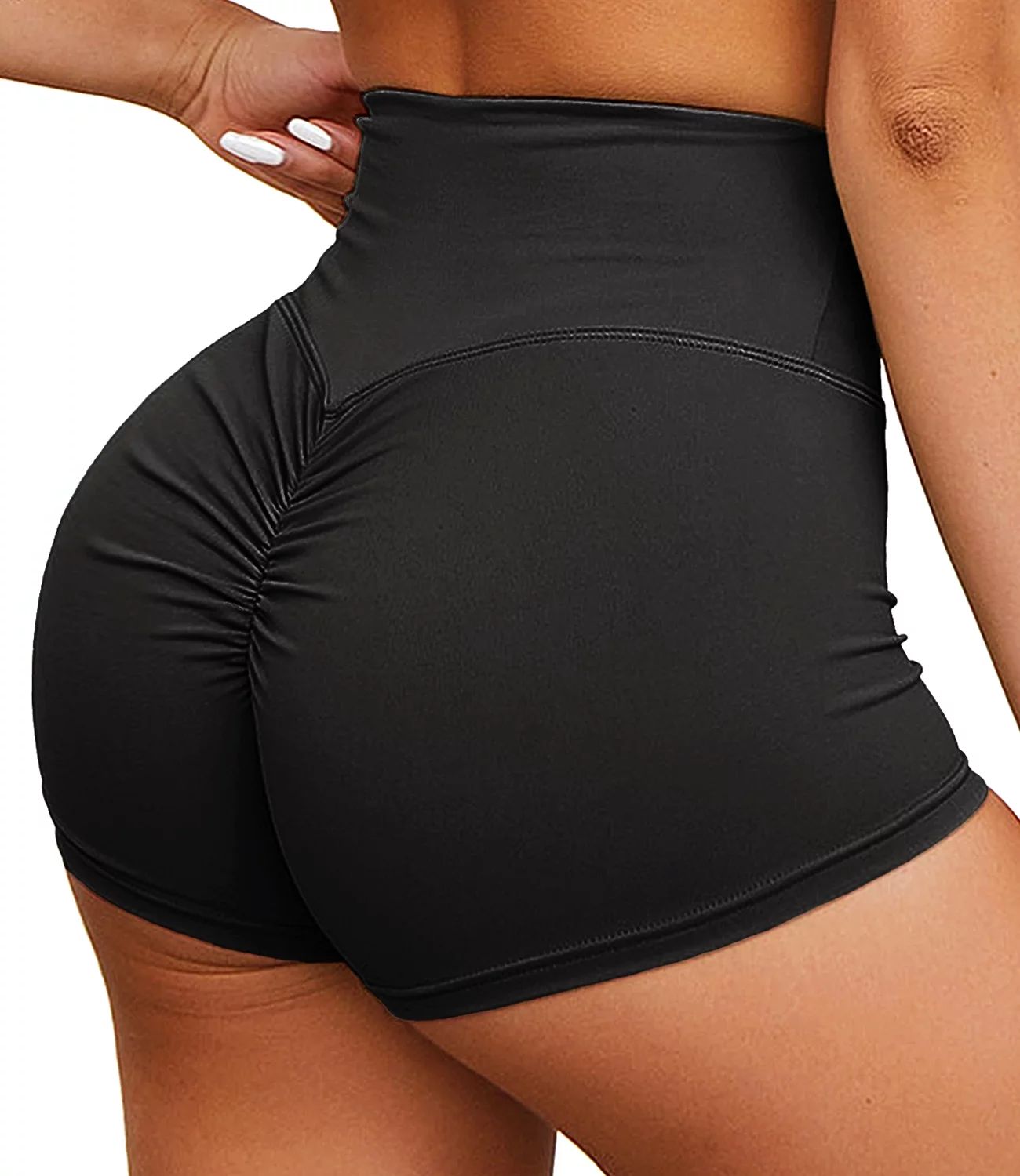 SEASUM Women's High Waist Yoga Active Shorts Tummy Control Butt Lift Workout Shorts Athletic Runn... | Walmart (US)