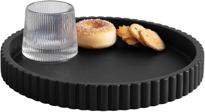 Decorative Tray for Coffee Table, Living Room, Side Table, 11" Black Round Concrete Home Decor Se... | Amazon (US)