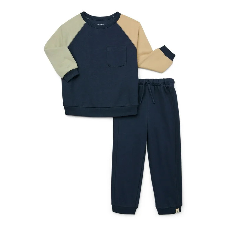 easy-peasy Toddler Boy Colorblock Sweatshirt and Jogger Pants Outfit Set, 2-Piece, Sizes 18M-5T | Walmart (US)