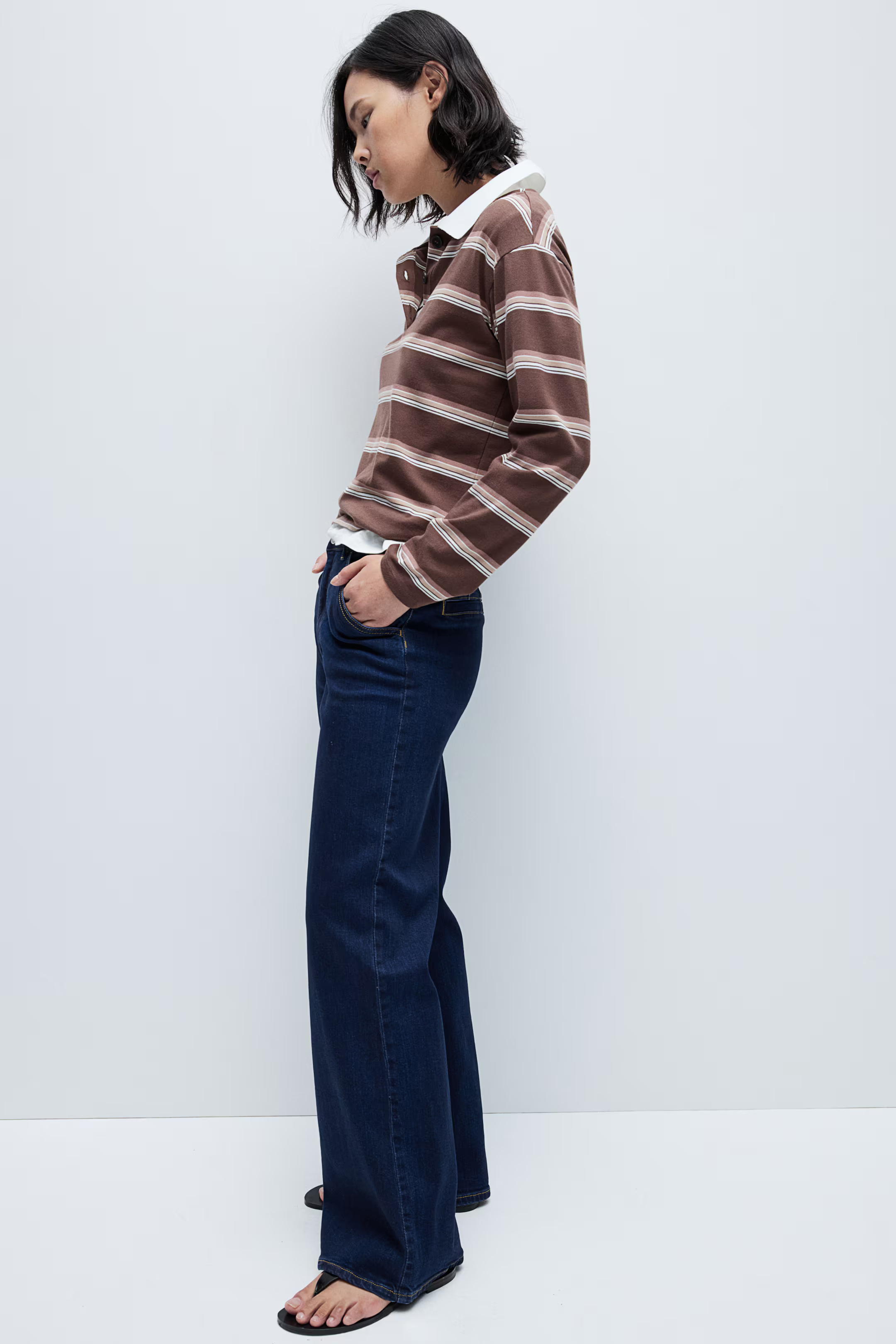 Wide-Leg Jeans - High waist - Long - Dark denim blue - Ladies | H&M US | H&M (US + CA)