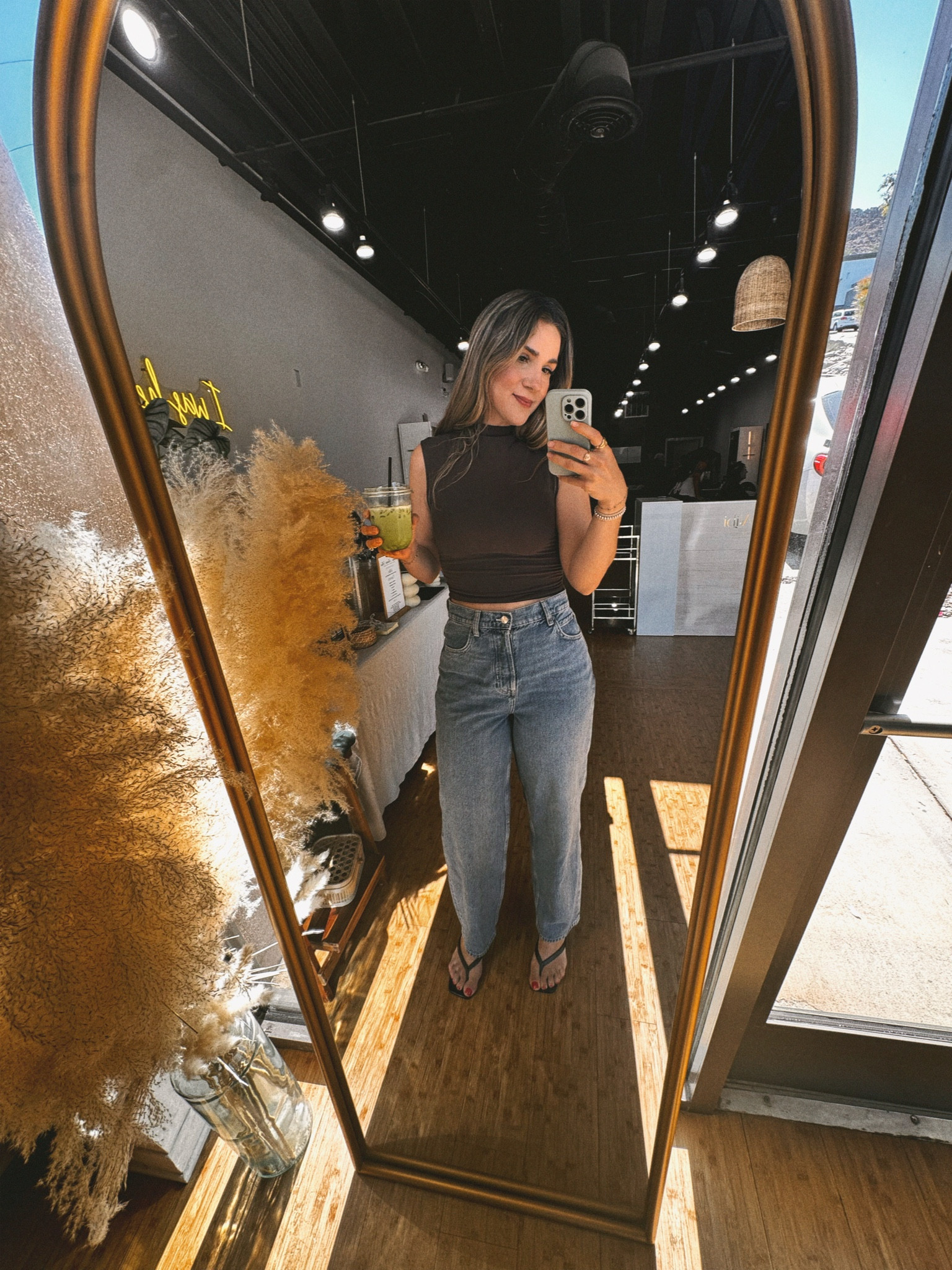 It’s a hot day today in La Quinta 
Jeans are a 27 and top M