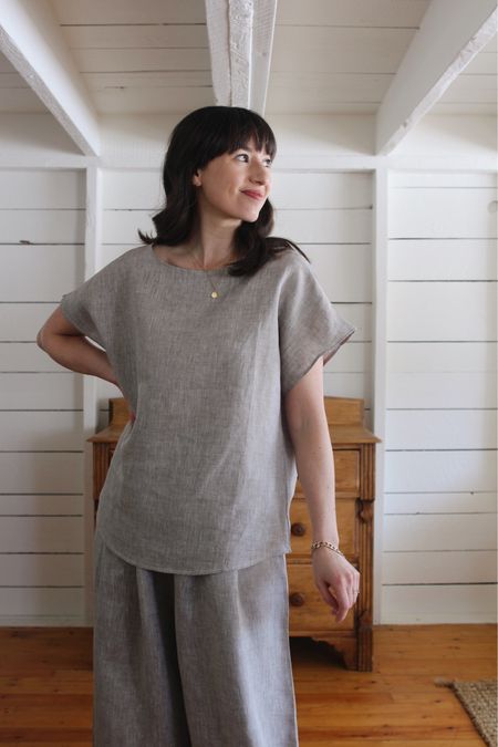 The loveliest linen top for any spring or summer capsule from The Sleep Shirt (gifted). Made in Canada! 

STYLEBEE for 20% Off anytime. 

True to size for a relaxed fit. I’m wearing a small. More details on the blog. 

#linenset #linentop

#LTKSeasonal