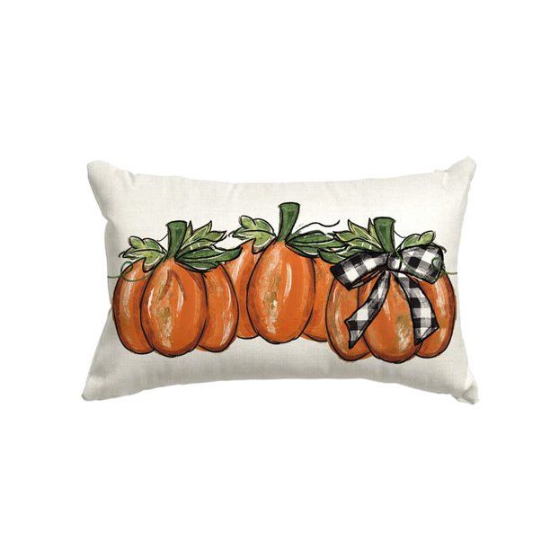 Artoid Mode Watercolor Hello Pumpkin Fall Throw Pillow Cover 12 x 20 Cushion Case Orange Creamy W... | Walmart (US)