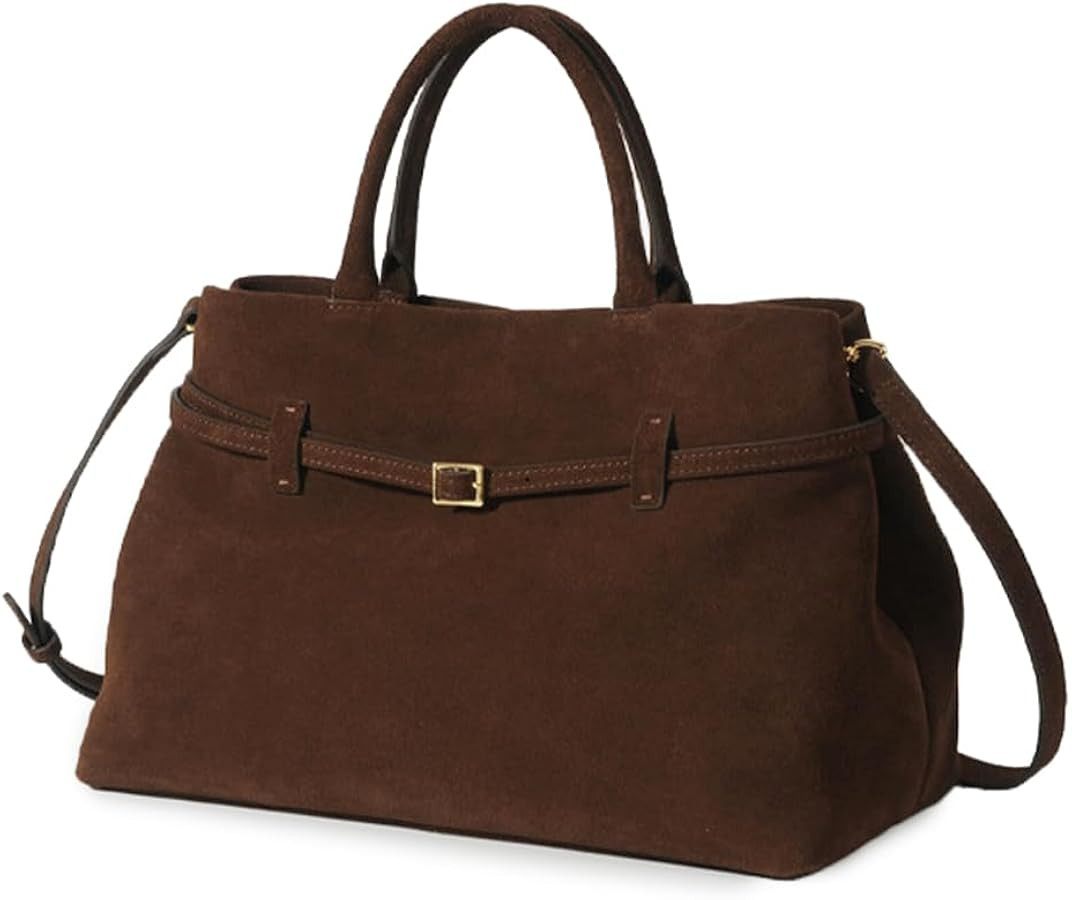 Rejolly Real Suede Tote Bag for Women Large Slouchy Top Handle Trendy Handbag Shoulder Purse | Amazon (US)