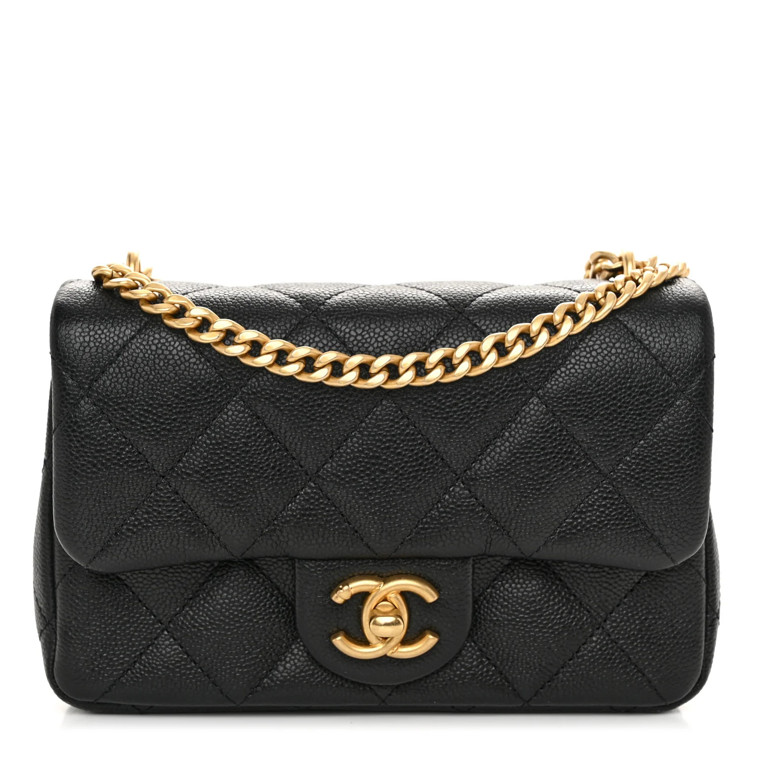 Caviar Quilted Mini Sweetheart Rectangular Flap Black | FASHIONPHILE (US)