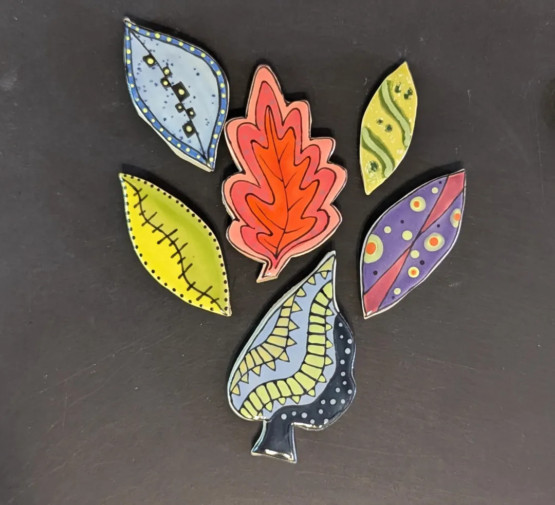 Handmade Ceramic Mosaic Tile: Abstract Leaf Set, Boho Leaf - Etsy | Etsy (US)