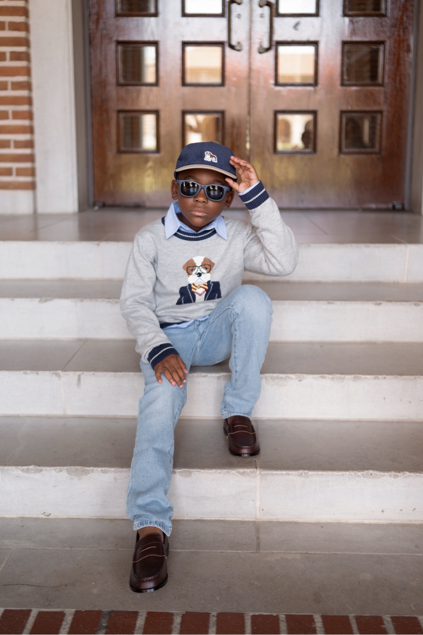 Kids light wash denim, varsity sweater, penny loafers, button down shirt, baseball cap

#LTKkids #LTKfamily #LTKBacktoSchool
