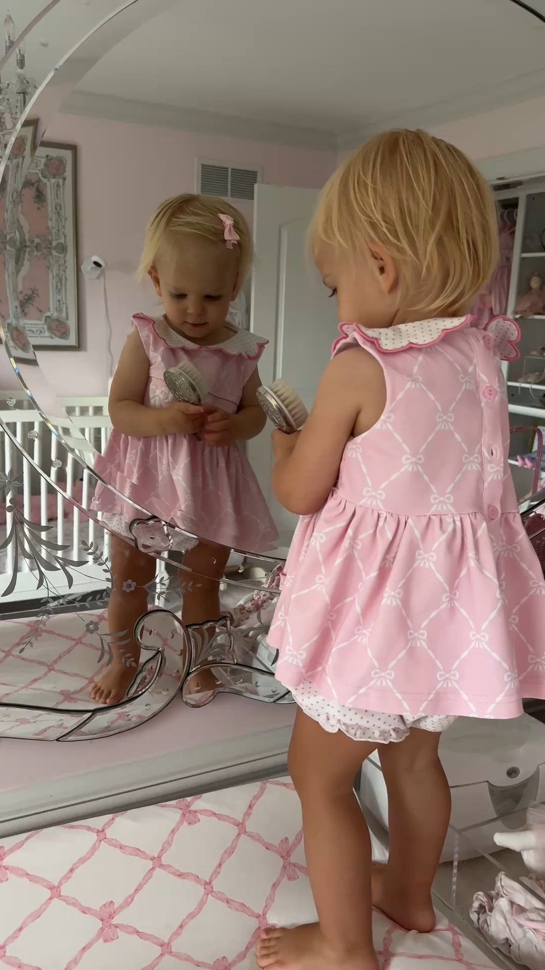 Baby girl bow trellis outfit 