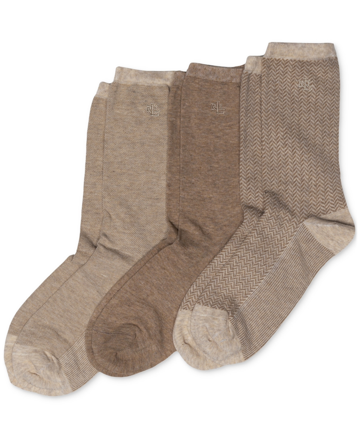 Lauren Ralph Lauren Women's Tweed Cotton Trouser 3 Pack Socks - Tobacco Heather | Macy's