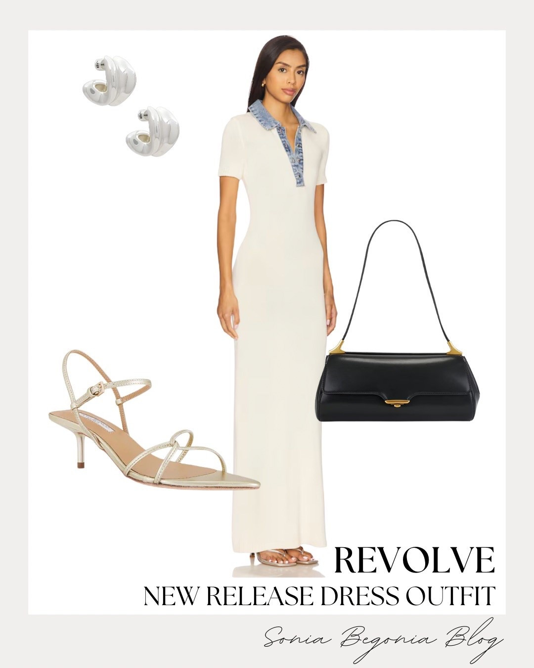 Revolve New Release Outfit

I am absolutely in love with the effortless sophistication of this cream maxi dress. The denim collar detail adds such a unique, modern twist to a classic silhouette, making it the perfect choice for a weekend brunch or a casual city stroll. It’s the kind of piece that feels comfortable yet looks completely polished. 🤍

I’ve paired this look with gold strappy kitten heels to add a touch of refinement without sacrificing comfort. The silver sculptural earrings provide a beautiful mixed-metal moment, while the sleek black shoulder bag keeps the overall aesthetic grounded and chic. It’s a seamless blend of casual textures and high-end finishes. 👠

Whether I’m heading to a meeting or meeting friends for lunch, this outfit feels curated and intentional. I love how the clean lines and neutral palette allow the subtle details, like the denim contrast, to really shine. It’s definitely a new favorite in my rotation for the season! ✨

#RevolveMe #DressOutfit #SpringStyle #ModernMinimalist #OOTD #RevolveFinds

#LTKootd #LTKspringtrends #LTKspring