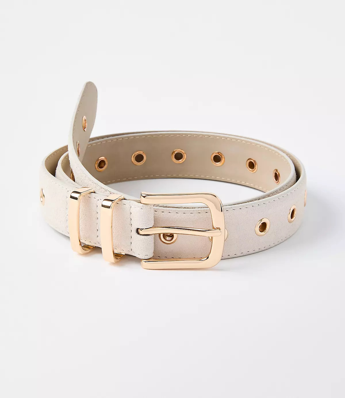 Grommet Double Metal Keeper Suede Belt | LOFT