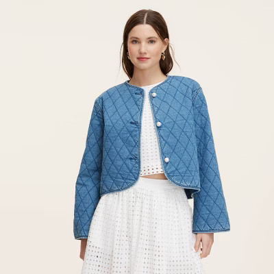 Women's Quilted Denim Jacket - kate spade new york x Target Medium Blue | Target