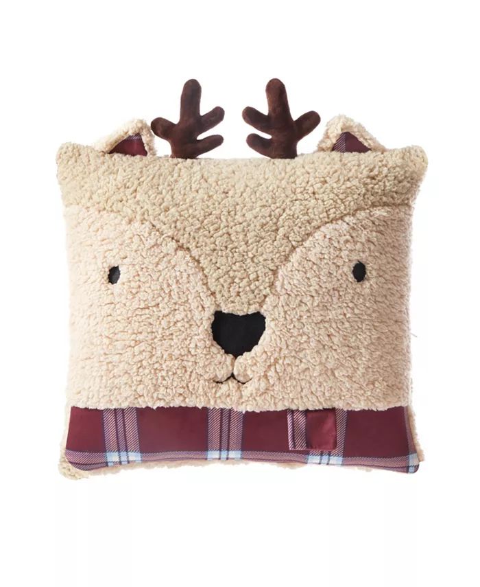 HOMESPUN HOLIDAY Reindeer Applique Sherpa Decorative Pillow, 18 | Macys (US)