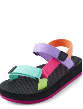 Girls Colorblock Sandals | The Children's Place  - MULTI CLR | The Children's Place