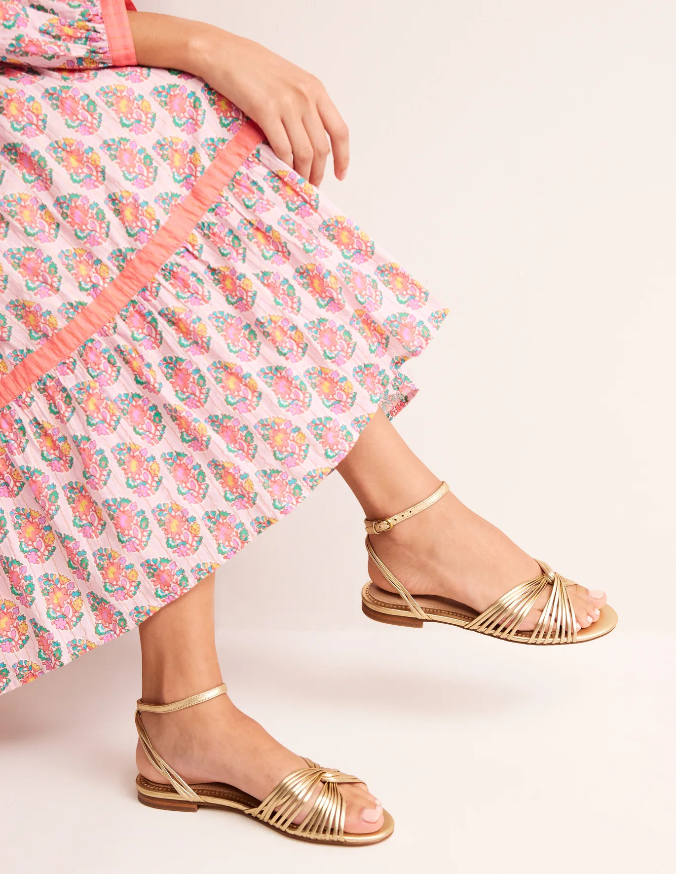 Twist Front Flat Sandals | Boden (US)