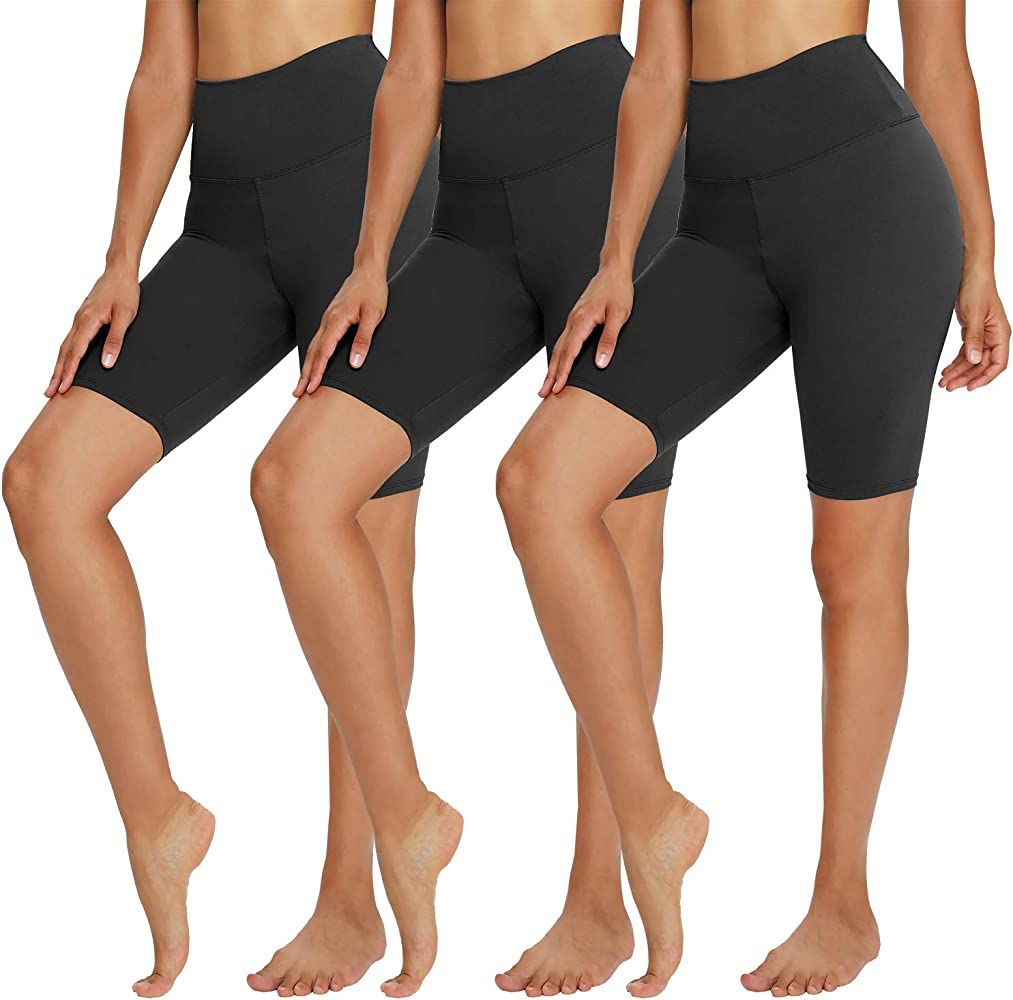 TNNZEET 3 Pack Biker Shorts for Women – 8" Buttery Soft High Waisted Yoga Cycling Workout Shorts | Amazon (US)