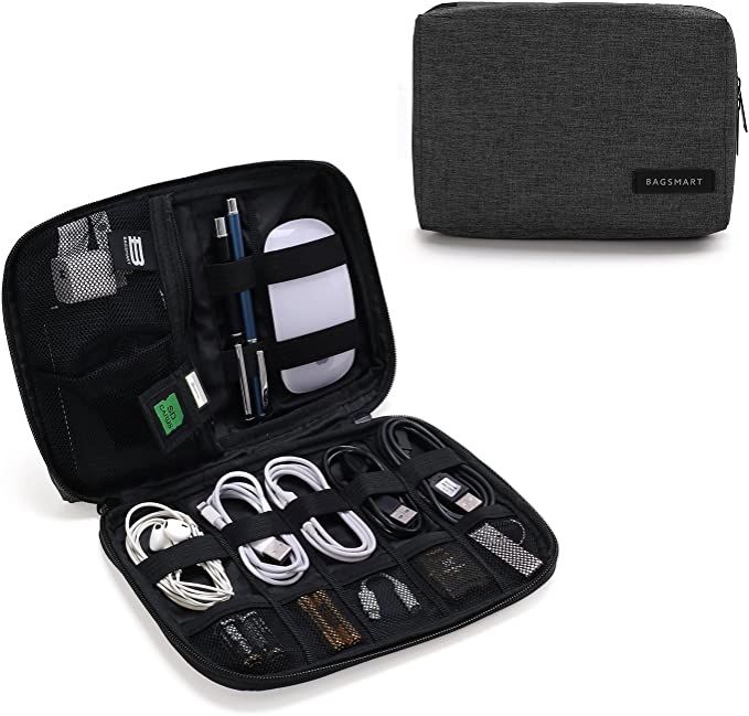 BAGSMART Electronic Organizer Small Travel Cable Organizer Bag for Hard Drives, Cables, Phone, US... | Amazon (US)