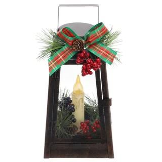 12" Brown Ribbon, Berry & LED Candle Lantern by Ashland® | Michaels Stores