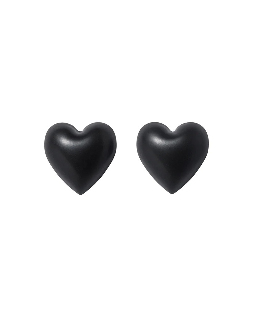 The Puffy Heart Black Stud Earrings | Roxanne Assoulin