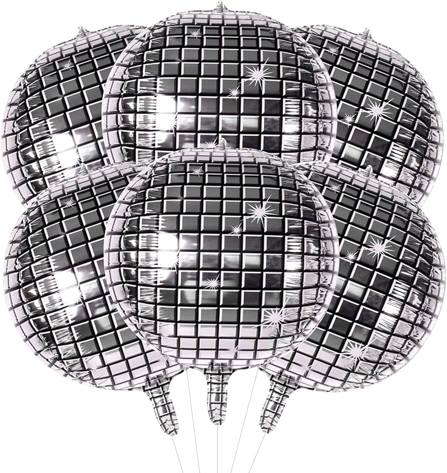 UgyDuky 6Pcs Big Disco Balloons for 70s Disco Party Decorations - Large 22 Inch 4D Round Sphere M... | Amazon (CA)