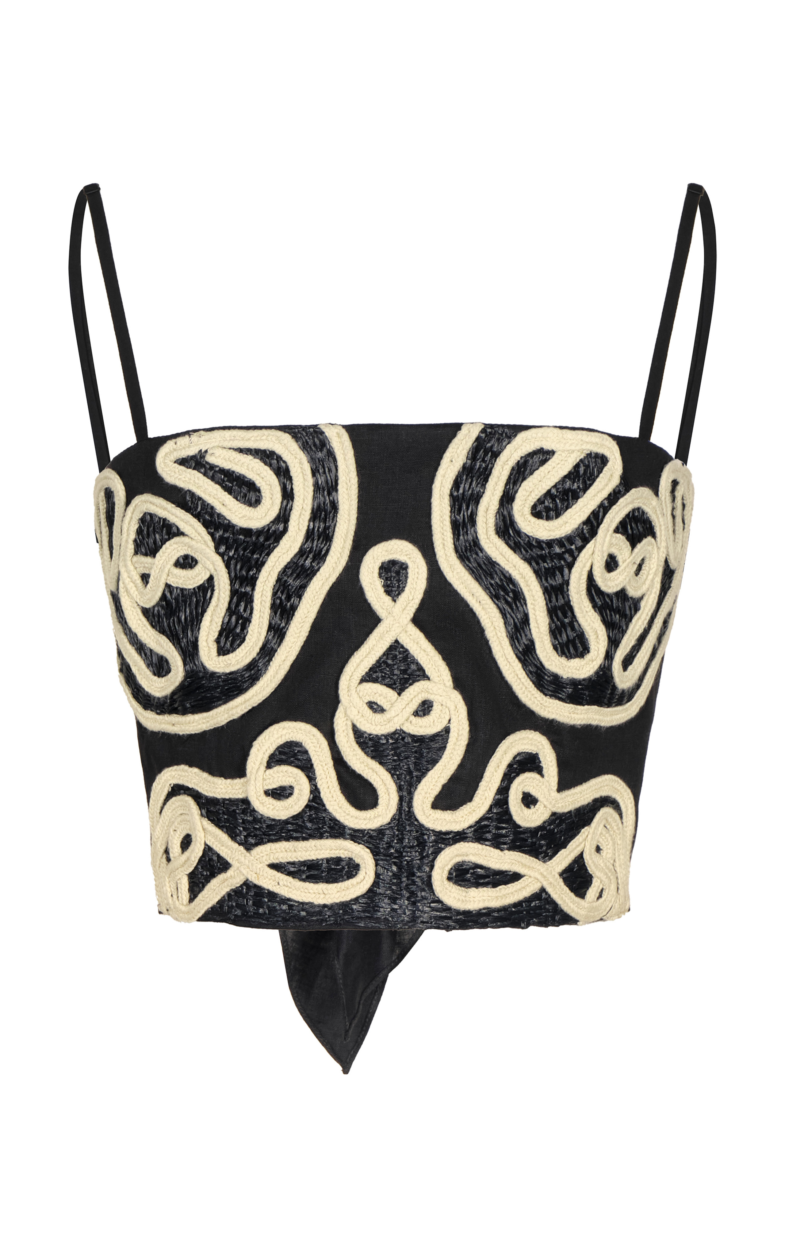 Boat Lines Appliquéd Linen-Blend Top | Moda Operandi (Global)