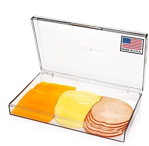 PIKANTY Fridge and Freezer Deli Keeper with Hinged Lid. Great for Meat, Cheese, Bacon, Cold Cuts ... | Amazon (US)