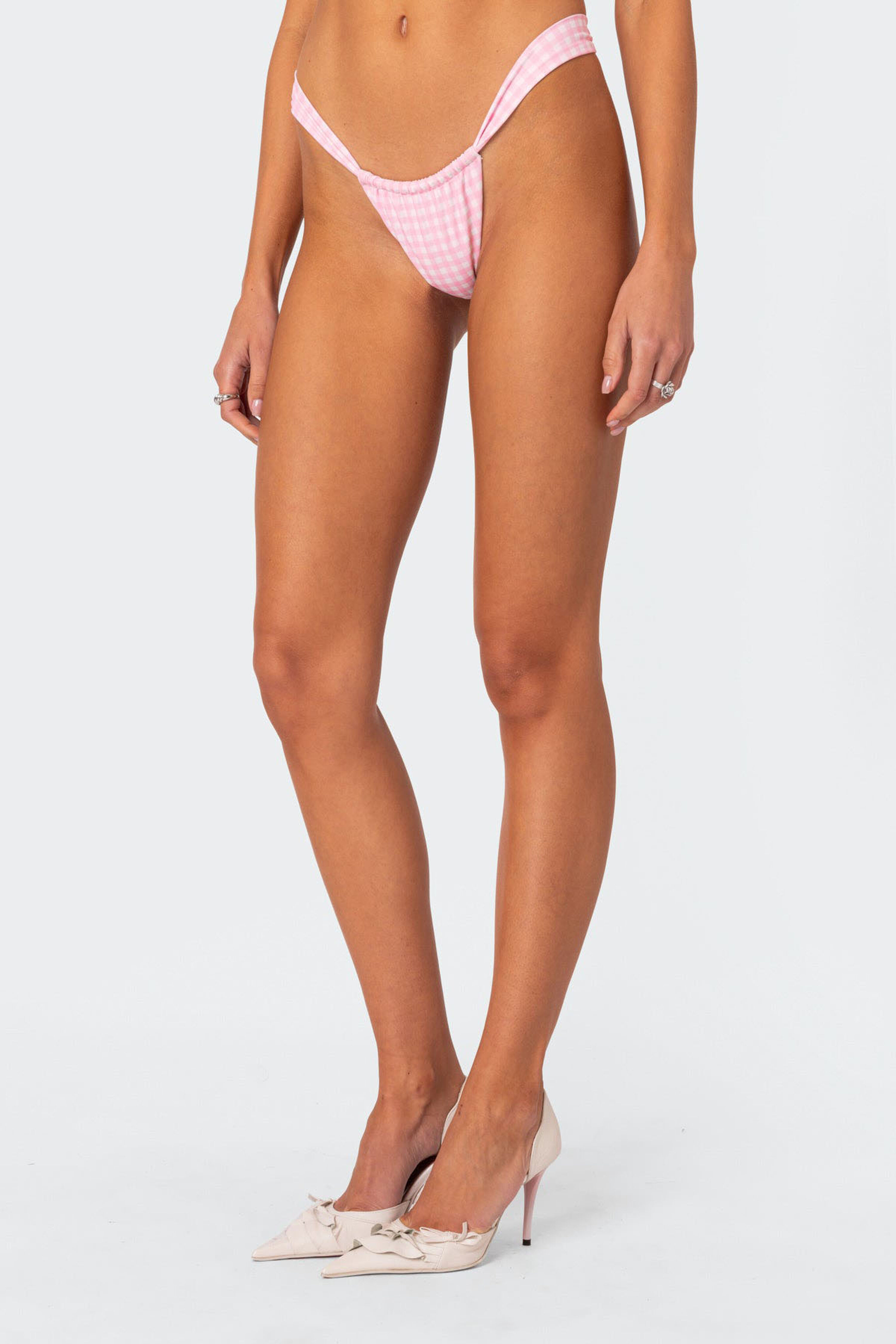 Edikted Gingham High Cut Bikini Bottom | PacSun