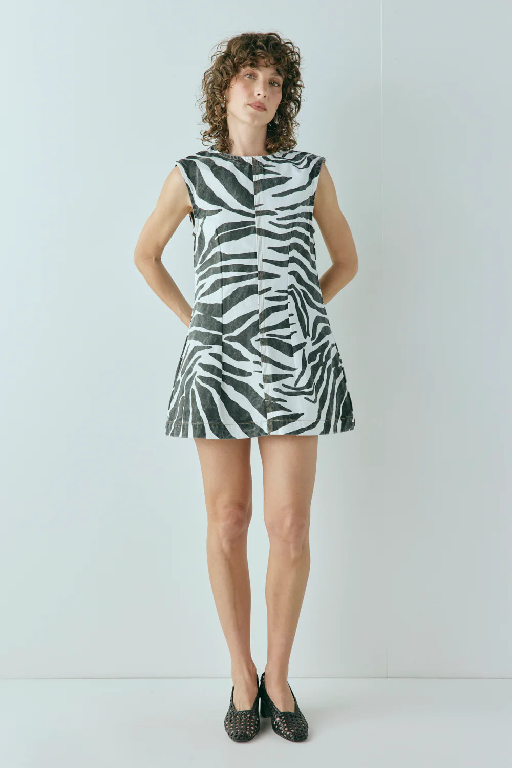 Lolita Denim Mini Dress Zebra | VRG Grl