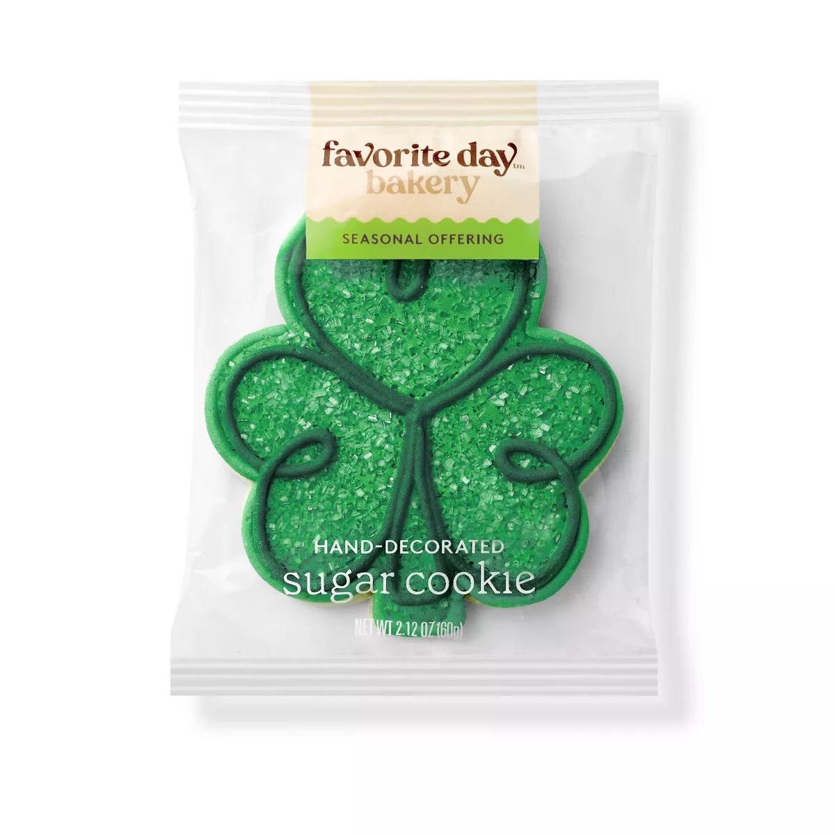 St. Patrick's Day Clover Decorated Cookie - 2.12oz - Favorite Day™ | Target