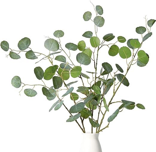 Melorca&Guilla Artificial Plants,3PCS 43.3" Green Eucalyptus Faux Branches for Vase,Artificial Pl... | Amazon (US)