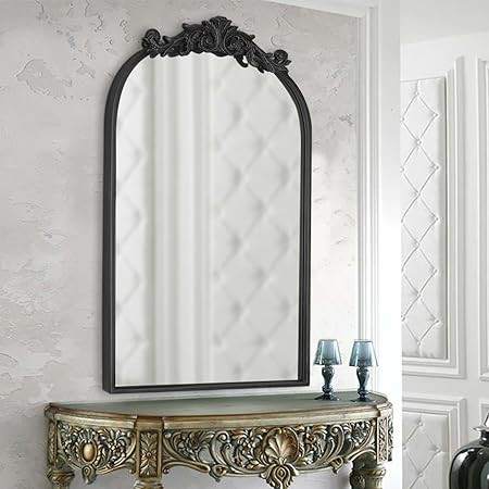 Clavie Arendahl Traditional Arch Mirror, Baroque Inspired Wall Decor, Carved Elegant Arch Bathroo... | Amazon (US)