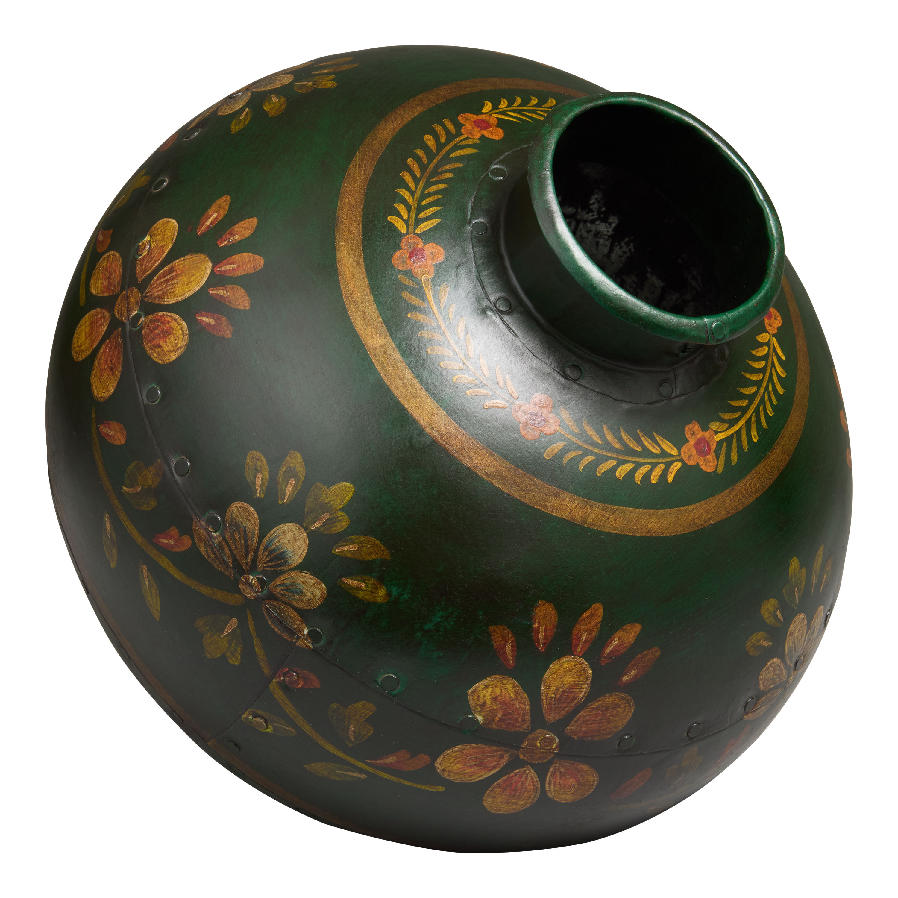 CRAFT Dark Green Hand Painted Authentic Found Iron Pot | World Market