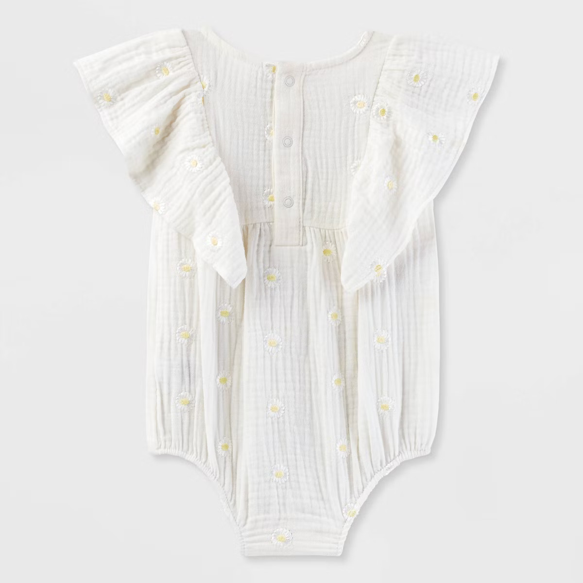 Baby Girls' Daisy Embroidered Bubble Romper - Cat & Jack™ Cream | Target