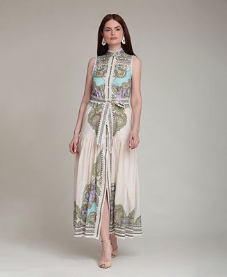 Avec Les Filles Women's Paisley Mock Neck Maxi Dress - Macy's | Macy's