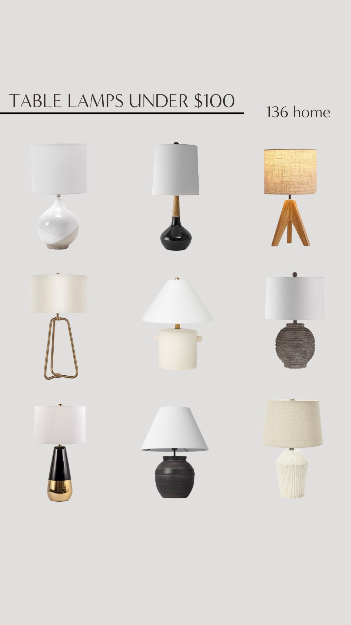 Table Lamps Under $100 #tablelamps #lamps #lighting #homedecor #homeaccents 

#LTKFind #LTKunder100 #LTKhome