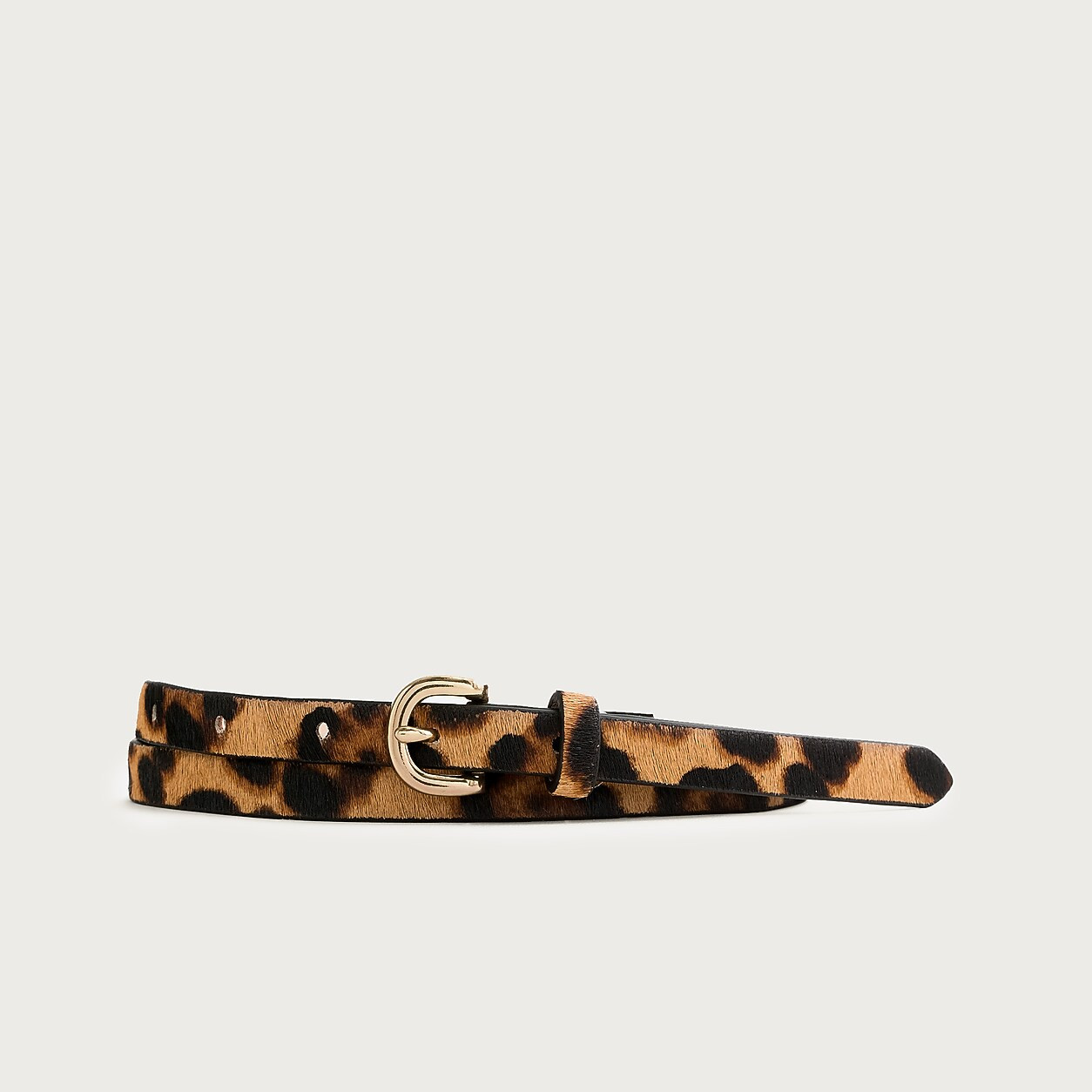 Skinny calf hair belt in leopard | J. Crew US