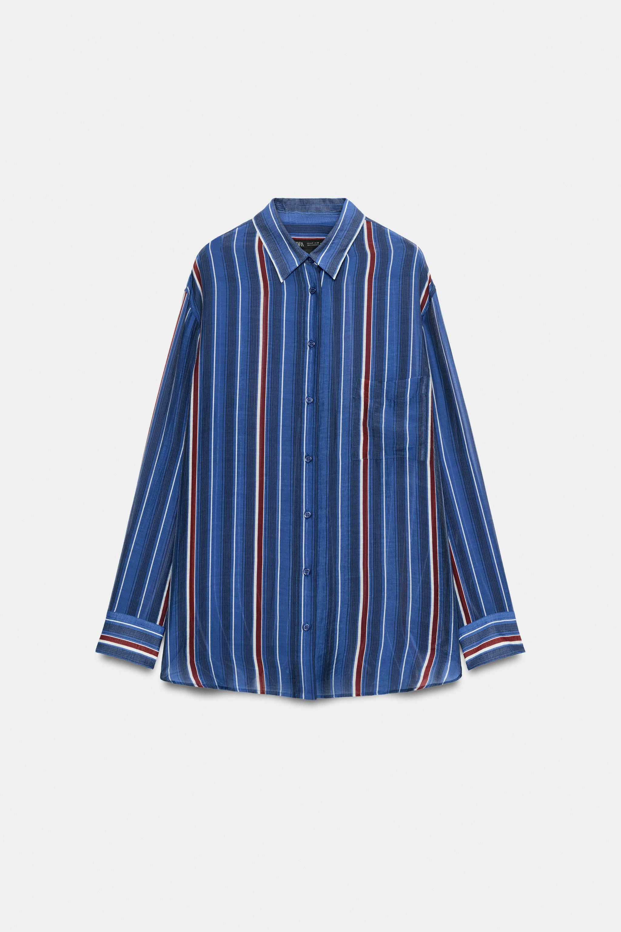 ZW COLLECTION LONG STRIPED SHIRT | Zara UK