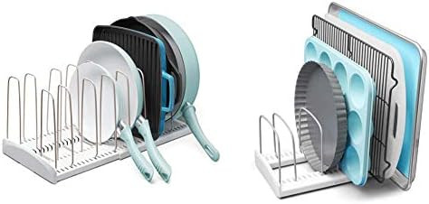 YouCopia StoreMore Rack Expandable Cookware organizer, White & Bakeware Storemore Adjustable Rack... | Amazon (US)