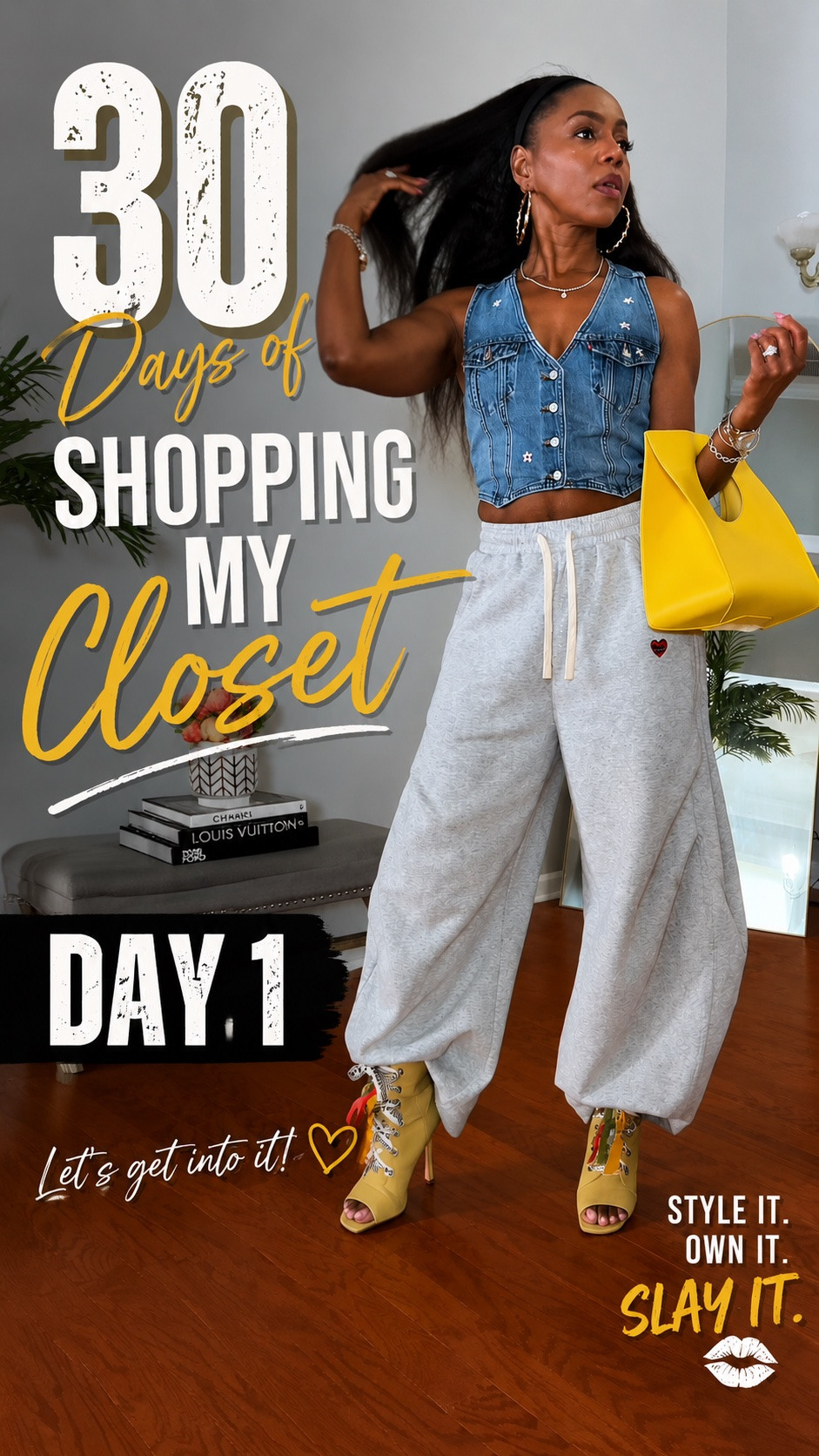 30 Days of Shopping My Closet | Day 1 💛

Since I no longer have my 9-to-5, I’m challenging myself to create fresh looks with what’s already in my closet. Cause sometimes I need a reminder that the pieces I already own still EAT. 😍

THE LOOK:
I remixed my beloved Aelfric Eden sweats with a Levi’s denim vest and Azalea Wang booties, then added a yellow bag + aviators to pull it all together.  

But BABEEE, that tucked pant leg in the front - she’s giving MAJOR streetwear vibes.  I love it!    

5’4 | 155 lbs | Size M

What I’m Wearing:
Aelfric Eden sweats — Amazon
Aviator shades — Amazon
Yellow bag — Amazon
@levi denim vest — @Target 
Azalea Wang booties — @shopakira 

🛍️ Tap to SHOP the look!

Style it. Own it. SLAY it. 💋


#ShopMyCloset #Over50Style #MikoSlaysFashion #OOTD #StyleOver50

#LTKootd #LTKOver40 #LTKSaleAlert