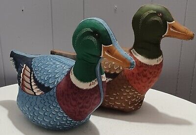 Lot of 2 Mallard Duck Throw Pillow Stuffed Country Bird Shape Rustic Decor Plush  | eBay | eBay US