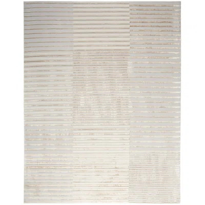 Brushstrokes Abstract Machine Woven Polyester/Polypropylene Area Rug in Beige | Wayfair North America