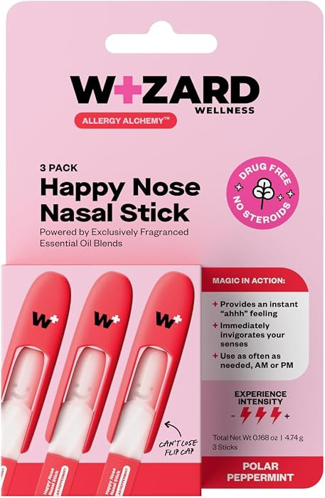 Happy Nose Nasal Inhaler Stick for Sinus Relief, Essential Oil Aromatherapy Inhaler, Peppermint &... | Amazon (US)