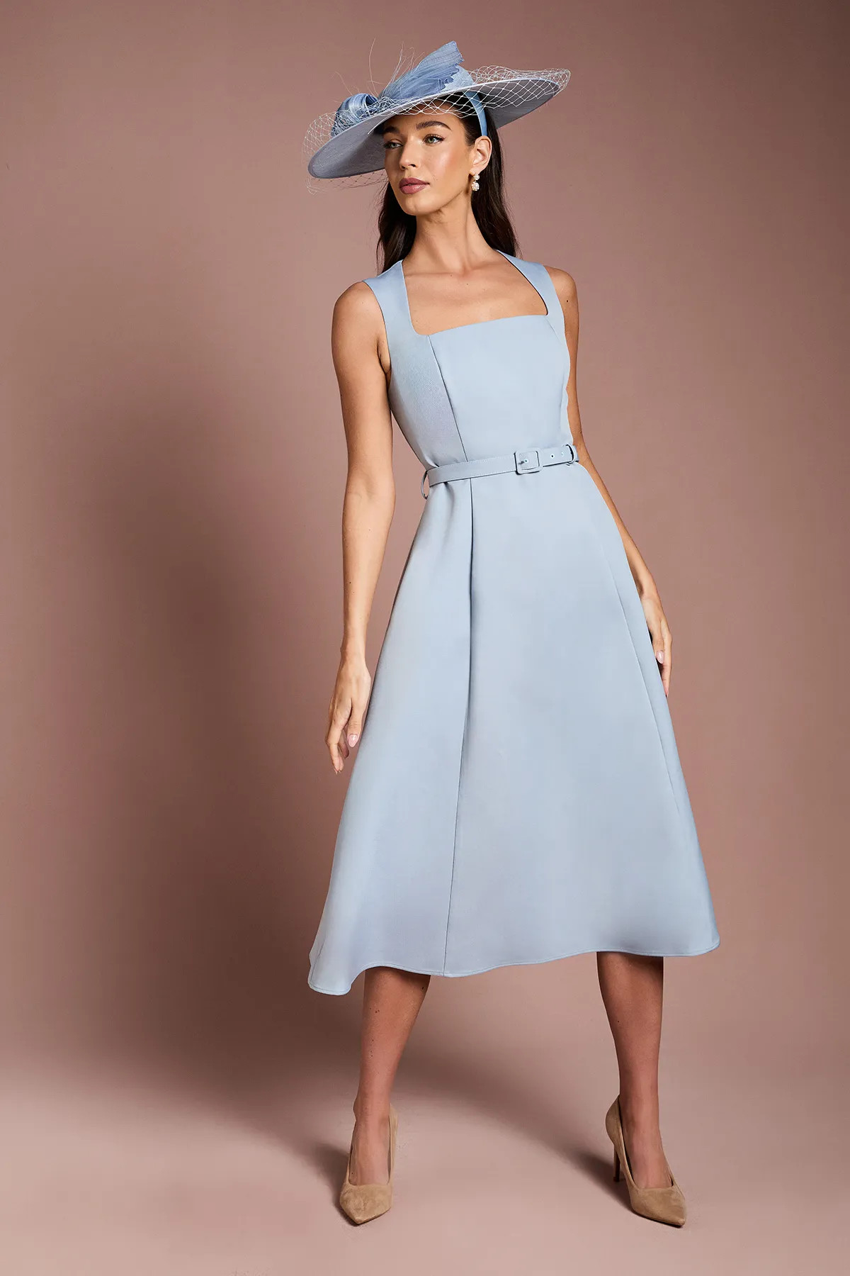 Lisa Tan Tailored Crepe Midi Dress | Karen Millen