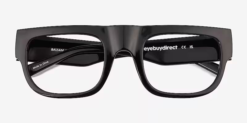 Balsam Square Shiny Black Glasses for Men | Eyebuydirect | EyeBuyDirect.com